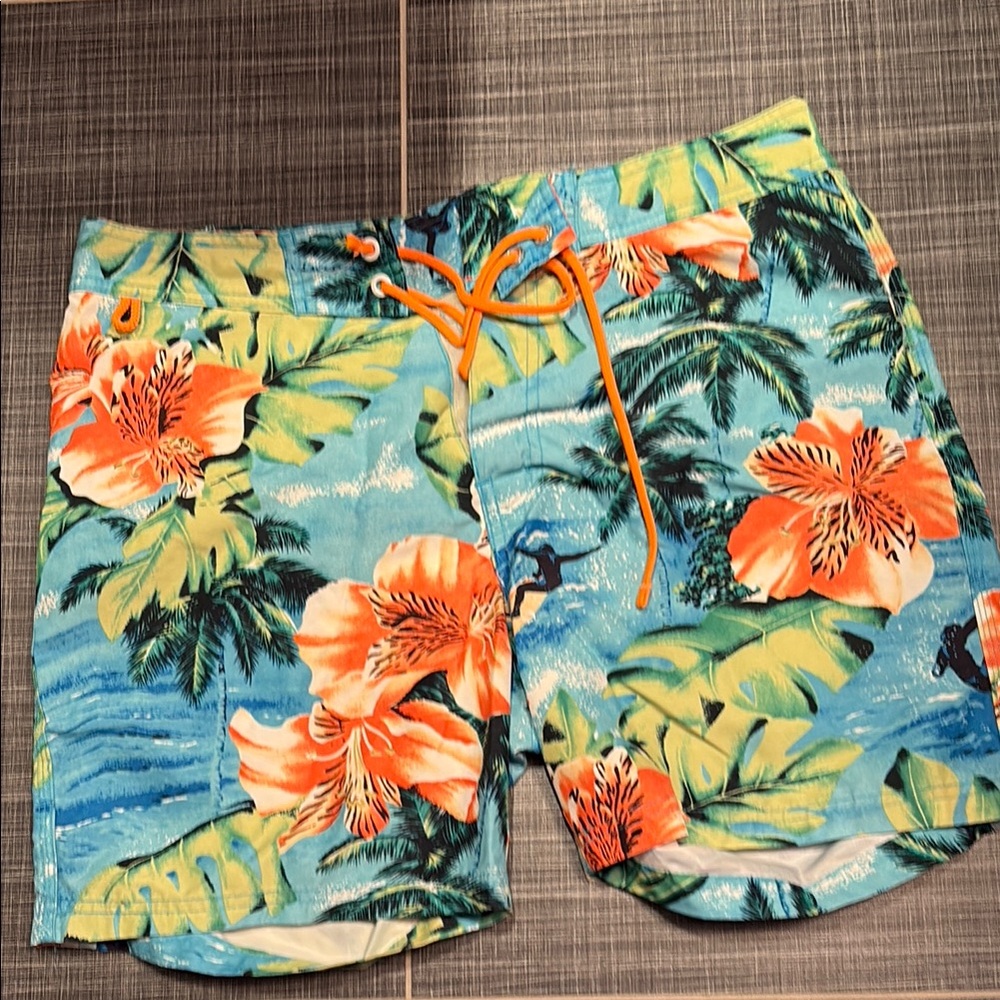 Sundek Tropical Blue and Orange Men's Swim Shorts